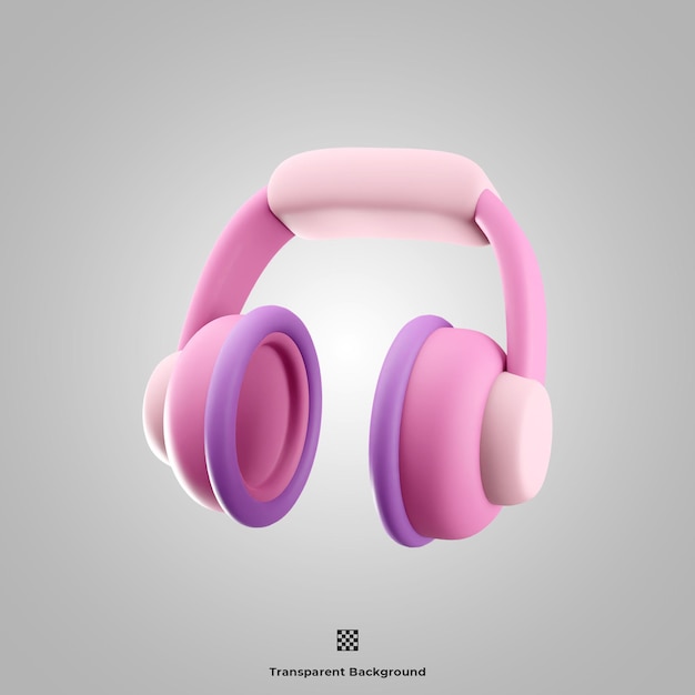 Unos auriculares rosas y morados con las palabras trascendieron a un fondo concreto.