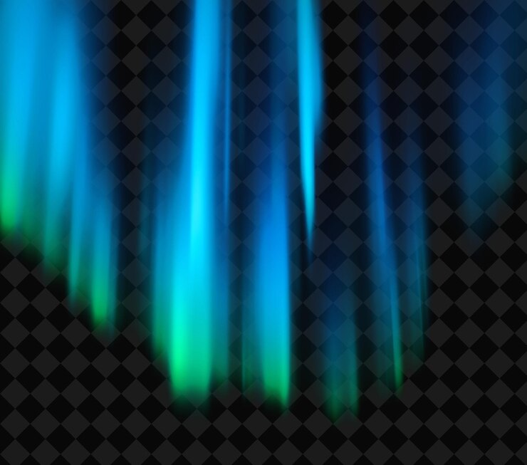 PSD aurora en cascada una cascada de luz que brilla constantemente inspirada en el azul profundo y brillante de y2k