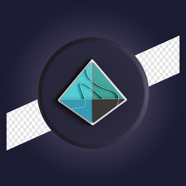 Aurora Crypto-monnaie Symbole Logo 3d Illustration