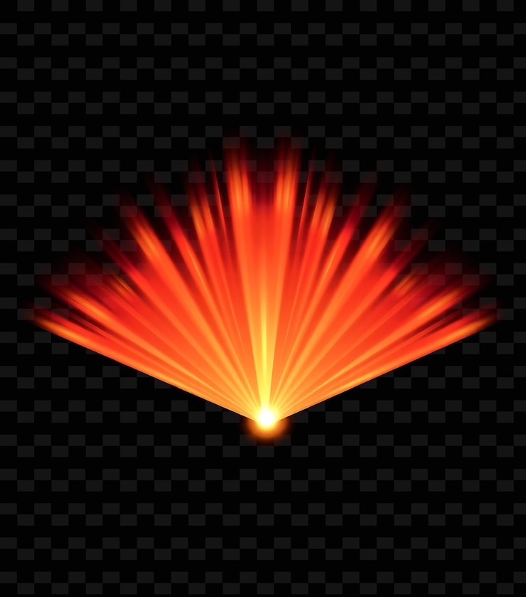 PSD aurora fan una formación en forma de abanico con rayos que se extienden hacia afuera glowin png sparking light textureg