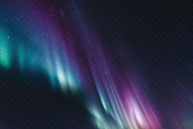 Aurora oder Nordlicht-Effekt isoliert auf durchsichtigem Hintergrund