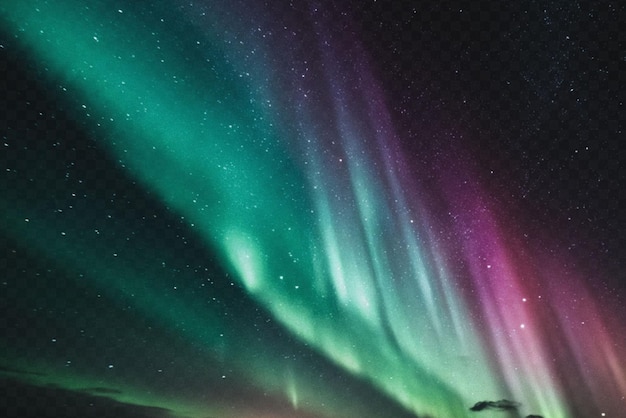 Aurora oder Nordlicht-Effekt isoliert auf durchsichtigem Hintergrund