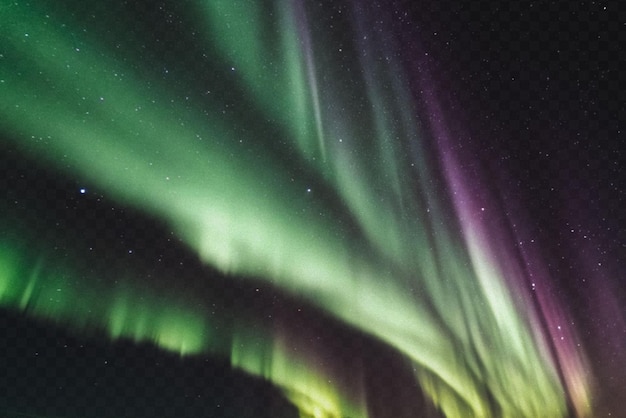Aurora oder Nordlicht-Effekt isoliert auf durchsichtigem Hintergrund
