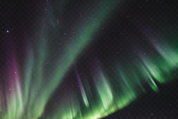 Aurora oder Nordlicht-Effekt isoliert auf durchsichtigem Hintergrund