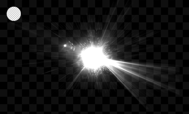 Aus der Mitte der Linse strahlt weißes Licht.