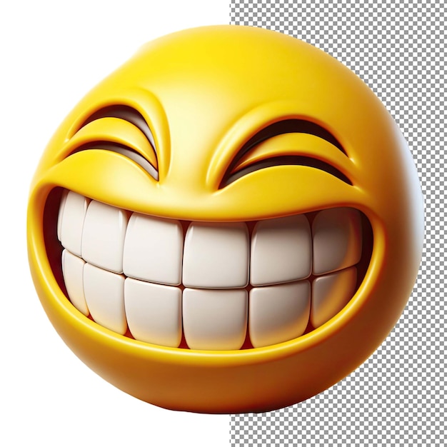 PSD ausdrucksstarkes elation isolierte 3d-emoji-gesicht auf png-hintergrund