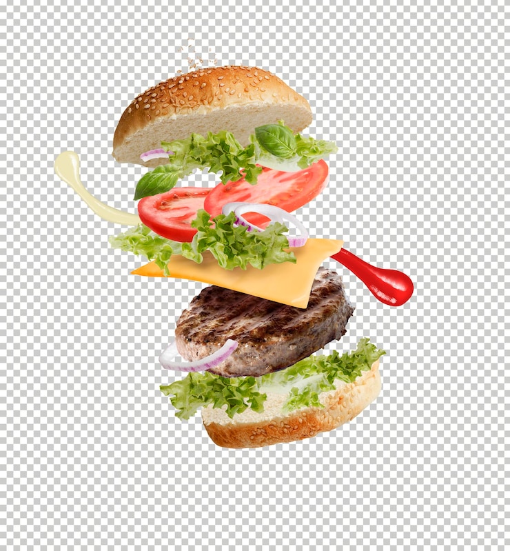 Ausgebrochener Cheeseburger