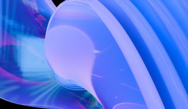 Ausgezeichnete 3D-Rendering von abstraktem iridescentem Glashintergrund mit 3D-Software