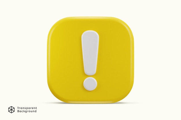 Ausrufezeichen-Warnung oder Gefahr-Risiko-Alarm-Problem-Symbol 3D-Rendering