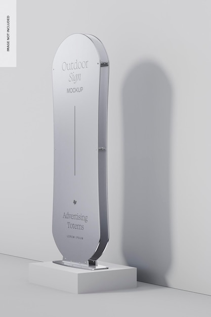 Außenschild Mockup, rechte Ansicht