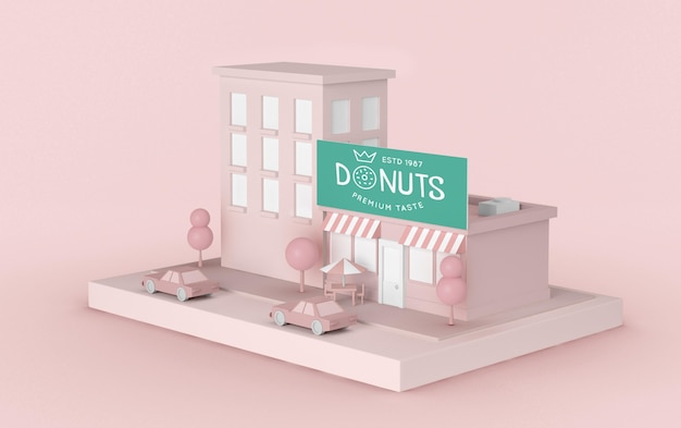 PSD außenwerbung donuts store