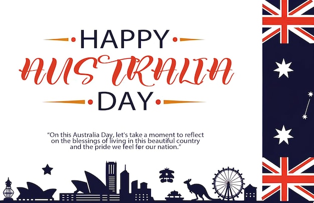 Australia Day Banner-Design-Vorlage mit Stadtillustrationen