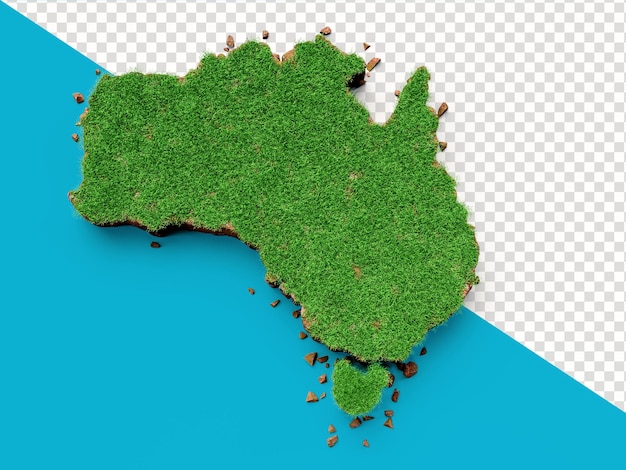 Australia paese erba e terreno texture mappa 3d illustration