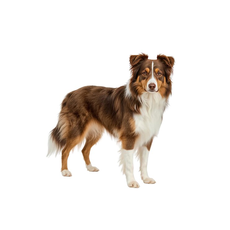 PSD australian shepherd standing proudly