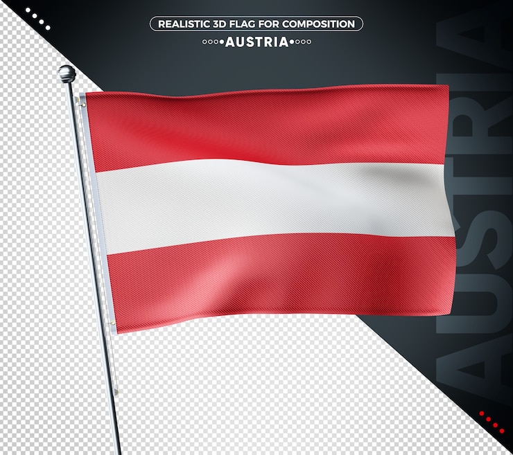 PSD austria 3d textured flag for composition