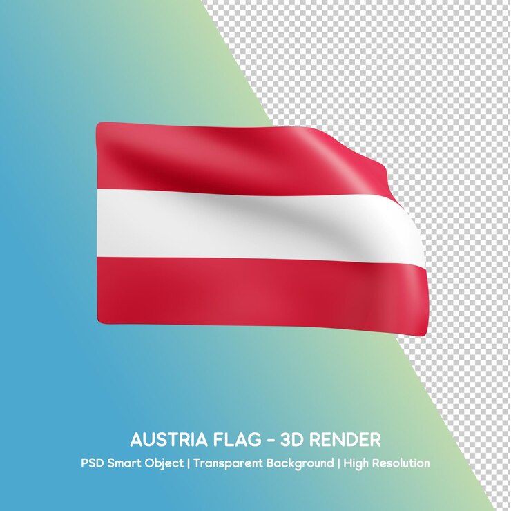 PSD austria flag 3d render