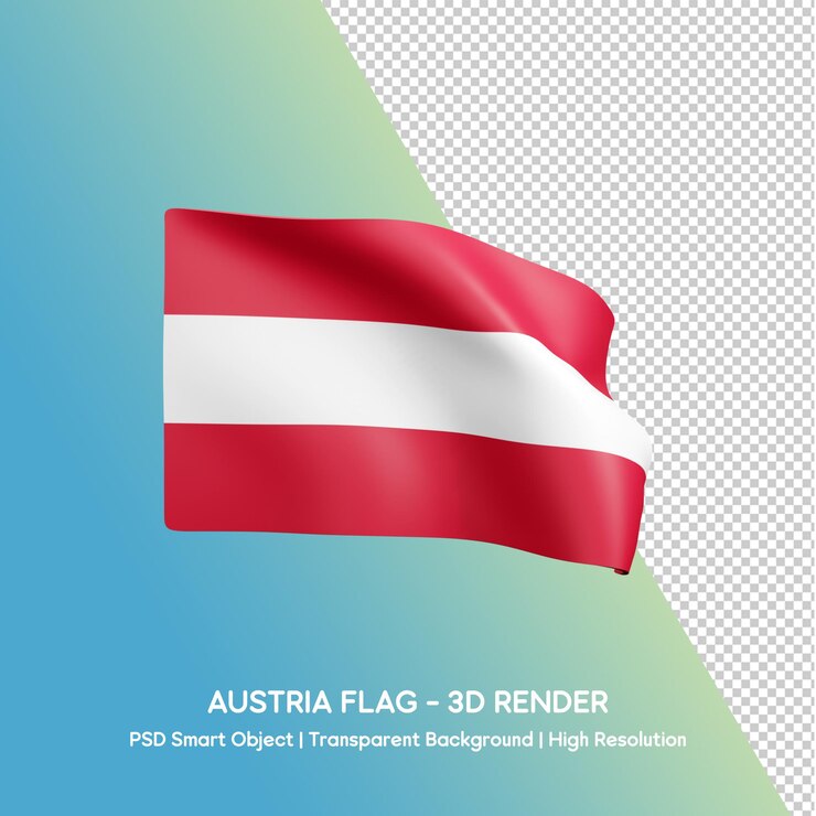 PSD austria flag 3d render