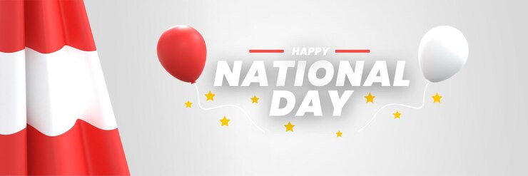 austria national day independence day banner with flag and editable text background