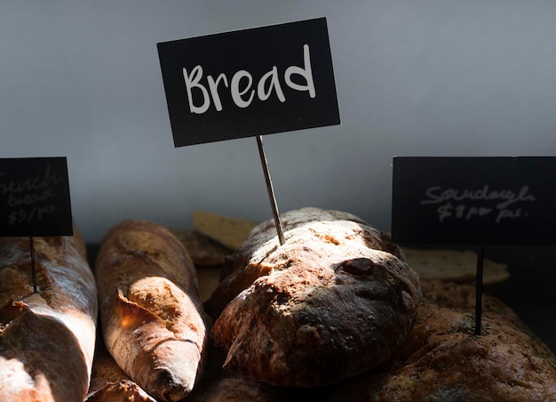 Auswahl an Brotbroden, Lebensmittelfotografie, Rezeptideen