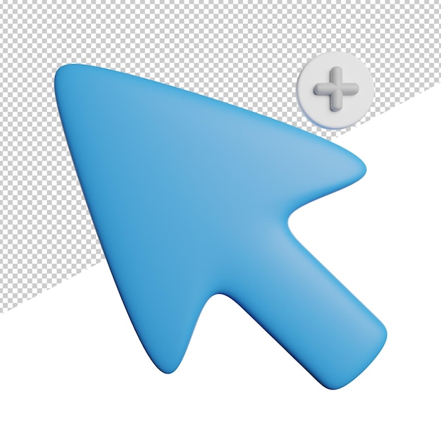 Auswahl-cursor hinzufügen vorderansicht 3d-rendering-icon-darstellung auf transparentem hintergrund