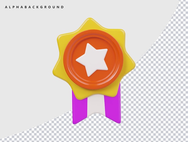 Auszeichnung Medaille Ikonen 3D-Rendering Illustration