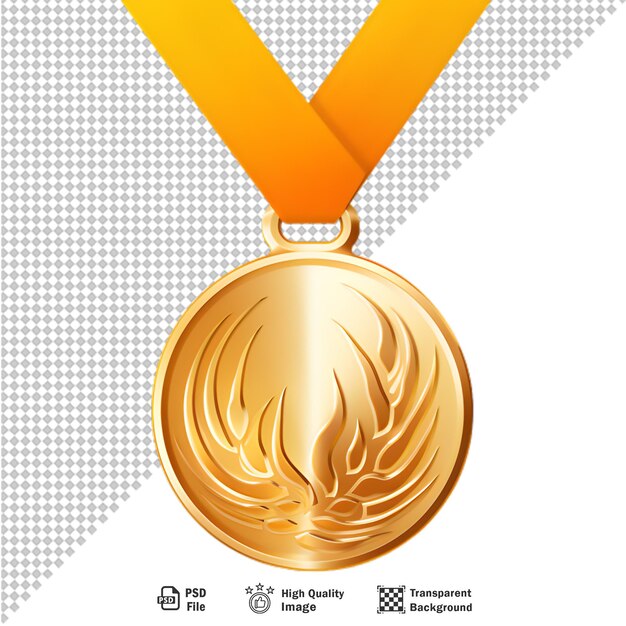 Auszeichnung mit goldmedaille auf durchsichtigem hintergrund