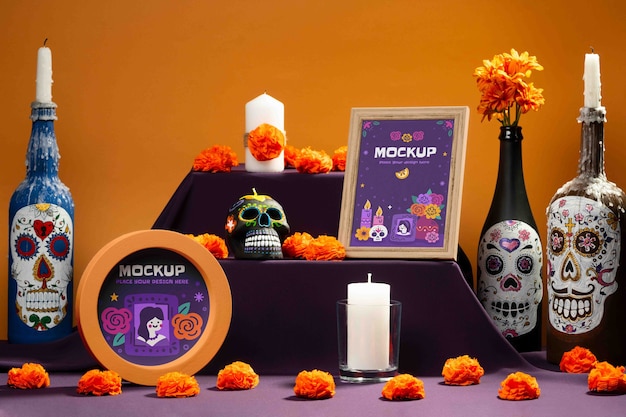 Autel avec des éléments de "día de muertos"