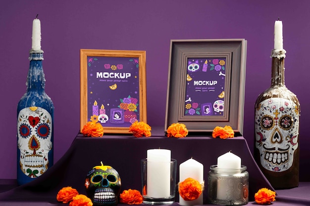 Autel avec des éléments de "día de muertos"