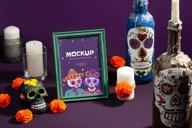 Autel avec des éléments de "día de muertos"