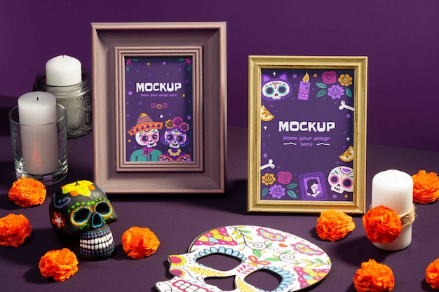 Autel avec des éléments de "día de muertos"
