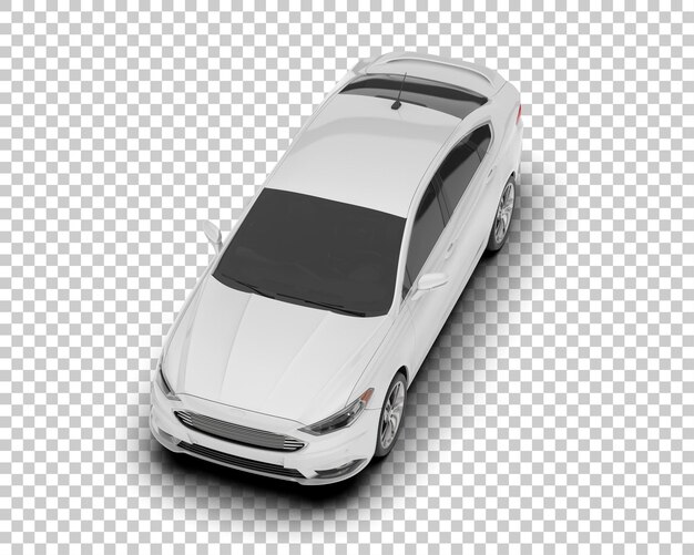 Auto cittadina bianca su sfondo trasparente illustrazione di rendering 3D