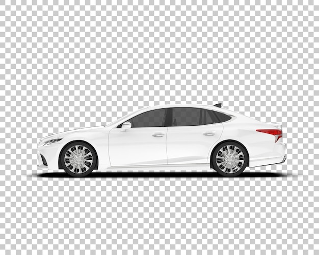 Auto cittadina bianca su sfondo trasparente illustrazione di rendering 3D