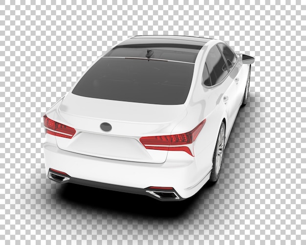 Auto cittadina bianca su sfondo trasparente illustrazione di rendering 3D