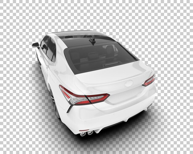 Auto cittadina bianca su sfondo trasparente illustrazione di rendering 3D