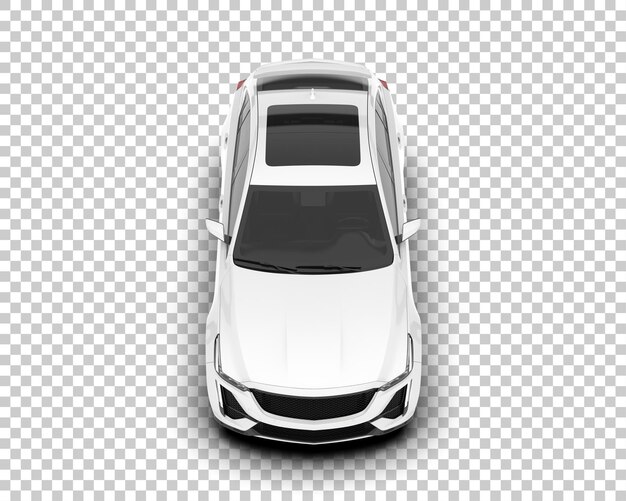 Auto cittadina bianca su sfondo trasparente illustrazione di rendering 3D