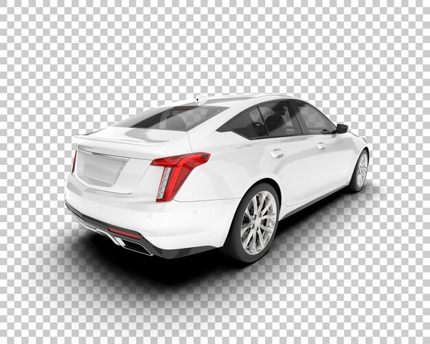 Auto cittadina bianca su sfondo trasparente illustrazione di rendering 3D