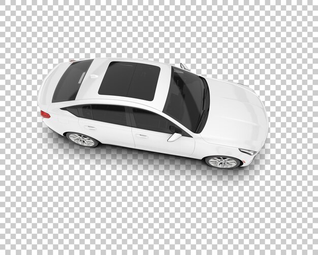 Auto cittadina bianca su sfondo trasparente illustrazione di rendering 3D