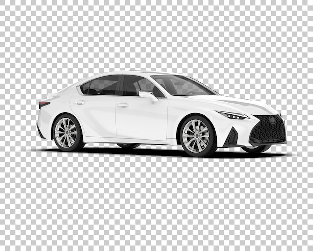 Auto cittadina bianca su sfondo trasparente illustrazione di rendering 3D