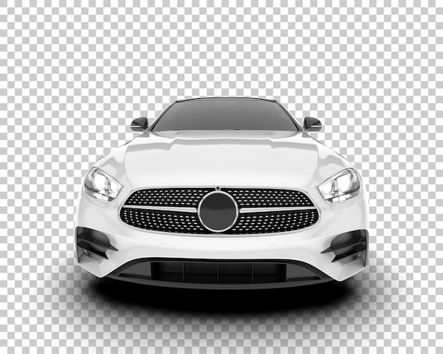 Auto cittadina bianca su sfondo trasparente illustrazione di rendering 3D