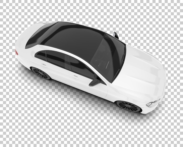 Auto cittadina bianca su sfondo trasparente illustrazione di rendering 3D