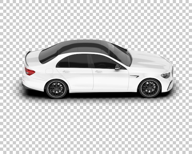 Auto cittadina bianca su sfondo trasparente illustrazione di rendering 3D