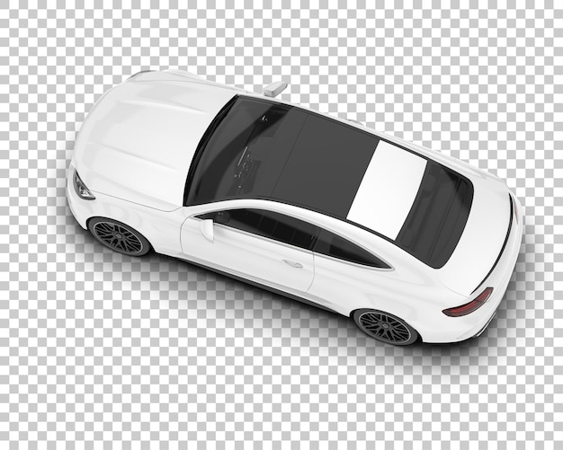 Auto cittadina bianca su sfondo trasparente illustrazione di rendering 3D