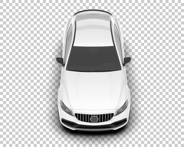Auto cittadina bianca su sfondo trasparente illustrazione di rendering 3D