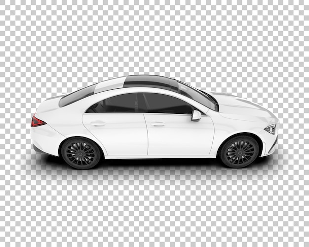 Auto cittadina bianca su sfondo trasparente illustrazione di rendering 3D