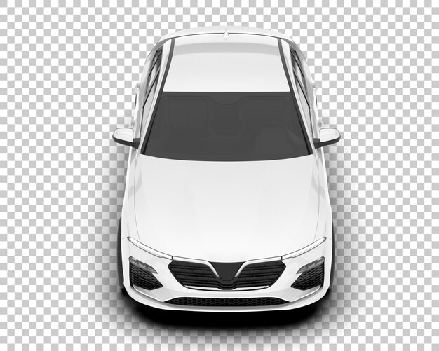 Auto cittadina bianca su sfondo trasparente illustrazione di rendering 3D