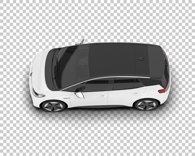Auto cittadina bianca su sfondo trasparente illustrazione di rendering 3D