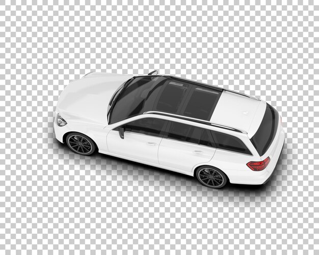 Auto cittadina bianca su sfondo trasparente illustrazione di rendering 3D