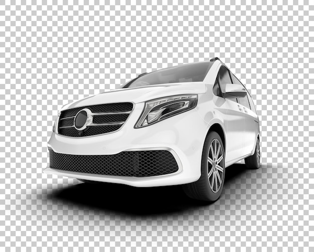 Auto cittadina bianca su sfondo trasparente illustrazione di rendering 3D