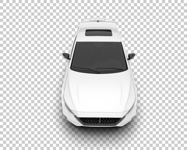 Auto cittadina bianca su sfondo trasparente illustrazione di rendering 3D