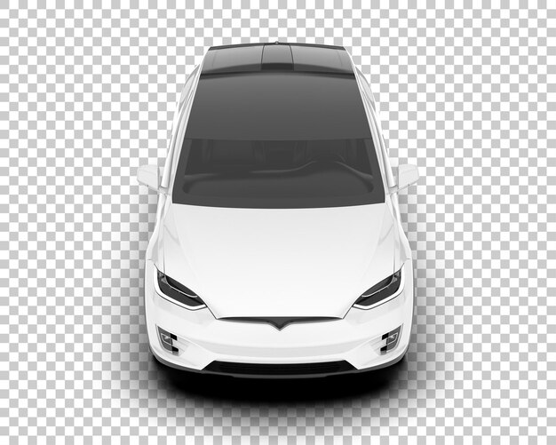 Auto cittadina bianca su sfondo trasparente illustrazione di rendering 3D